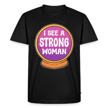 Je vois une militante féministe forte - T-shirt Premium bio Homme - noir - Devant - Nico (187cm)