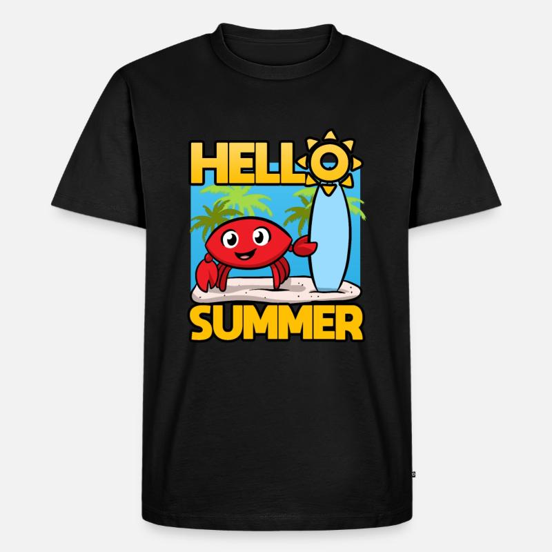 Hello Summer Sommer - Männer Premium Bio T-Shirt - Schwarz