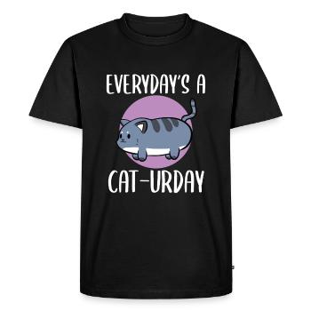 Toiletteur mignon chaton chat - T-shirt Premium bio Homme - noir - Devant - Nico (187cm)