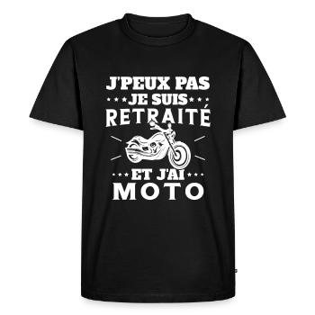 J'peux pas je suis Retraité et j'ai Moto Humour - T-shirt Premium bio Homme - noir - Devant - Nico (187cm)