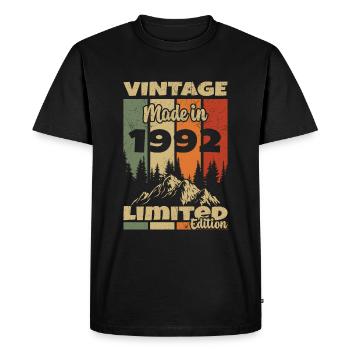 1992 Vintage Nées En 1992 Cadeau D'anniversaire - T-shirt Premium bio Homme - noir - Devant - Nico (187cm)