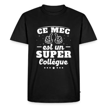 ce mec est un super collègue - T-shirt Premium bio Homme - noir - Devant - Nico (187cm)