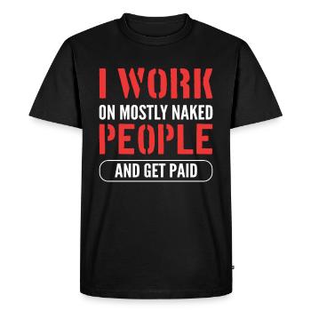 Funny massage therapy Funny masseuse - Men's Premium Organic T-Shirt - black - Front - Nico (187cm)