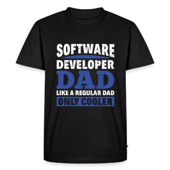 Software Developer Dad - Software Programmer - Men's Premium Organic T-Shirt - black - Front - Nico (187cm)