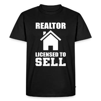 Agent immobilier autorisé à vendre des agents immobiliers - T-shirt Premium bio Homme - noir - Devant - Nico (187cm)