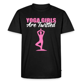 Les filles de yoga sont des Pilates tordues - T-shirt Premium bio Homme - noir - Devant - Nico (187cm)