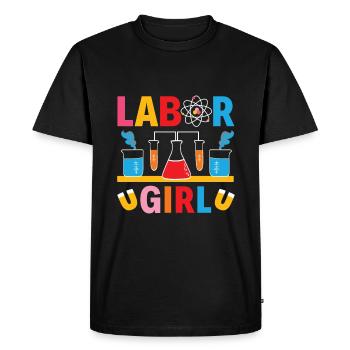 Labor Girl - Chimie, Études, Chimiste, Technicienne de laboratoire - T-shirt Premium bio Homme - noir - Devant - Nico (187cm)