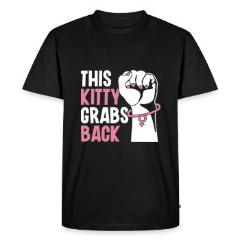 This Kitty Grabs Back - Activisme féministe - T-shirt Premium bio Homme - noir - Devant - Nico (187cm)