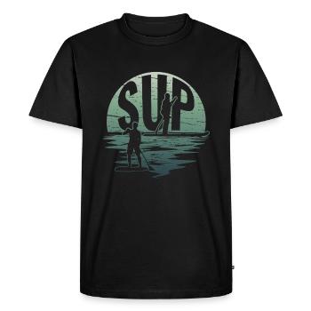 Retro SUP Horizon - Stand Up Paddling - Men's Premium Organic T-Shirt - black - Front - Nico (187cm)