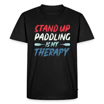 Stand Up Paddling is my Therapy - SUP Stand-Up Paddle - Men's Premium Organic T-Shirt - black - Front - Nico (187cm)