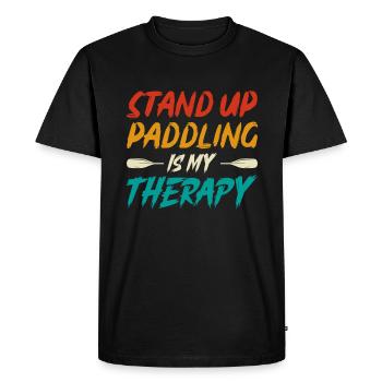 Le Stand Up Paddle est ma thérapie - SUP Stand-Up Paddle - T-shirt Premium bio Homme - noir - Devant - Nico (187cm)