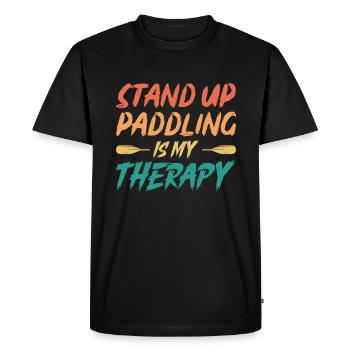 Le Stand Up Paddle est ma thérapie - SUP Stand-Up Paddle - T-shirt Premium bio Homme - noir - Devant - Nico (187cm)