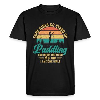 Stand Up Paddle & Alcool - SUP Stand-Up Paddle - T-shirt Premium bio Homme - noir - Devant - Nico (187cm)