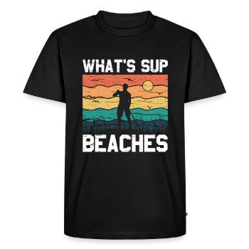 What's SUP Beaches - SUP Stehpaddel Stand Up - Men's Premium Organic T-Shirt - black - Front - Nico (187cm)
