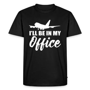 I'll Be In My Office Flight Attendant - Men's Premium Organic T-Shirt - black - Front - Nico (187cm)