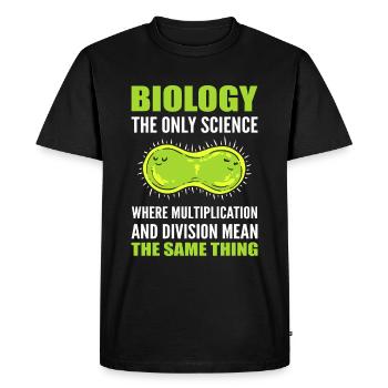 Funny Science Biology Research - Men's Premium Organic T-Shirt - black - Front - Nico (187cm)