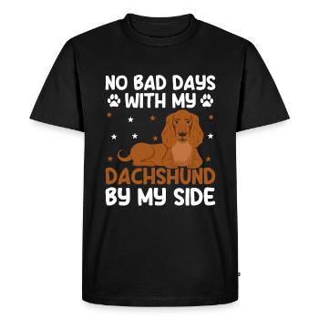 Pas de mauvais jours avec mon teckel à mes côtés amoureux des chiens - T-shirt Premium bio Homme - noir - Devant - Nico (187cm)