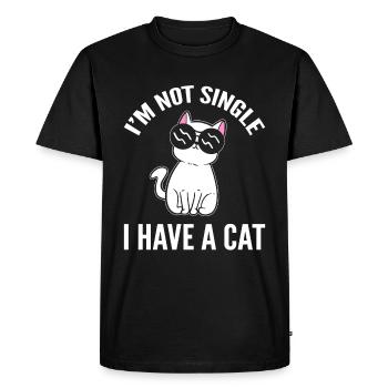 Je ne suis pas célibataire J’ai un vétérinaire pour chat - T-shirt Premium bio Homme - noir - Devant - Nico (187cm)