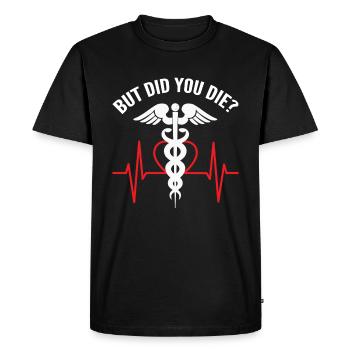 Mais êtes-vous mort? EMT - T-shirt Premium bio Homme - noir - Devant - Nico (187cm)