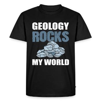 La géologie berce mon collectionneur de pierres du monde - T-shirt Premium bio Homme - noir - Devant - Nico (187cm)