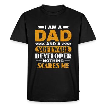 Software Developer Dad - Software Programmer - Men's Premium Organic T-Shirt - black - Front - Nico (187cm)