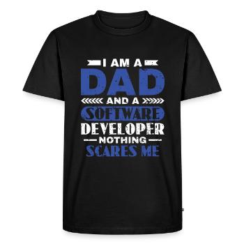 Software Developer Dad - Software Programmer - Men's Premium Organic T-Shirt - black - Front - Nico (187cm)