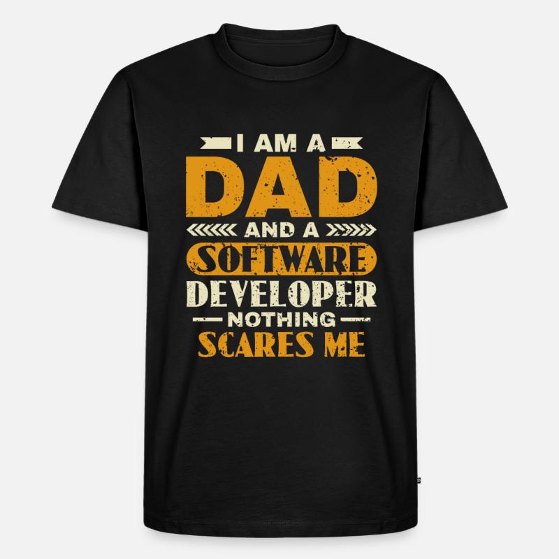 Softwareudvikler far - Softwareprogrammør - Herre Premium økologisk T-shirt - sort