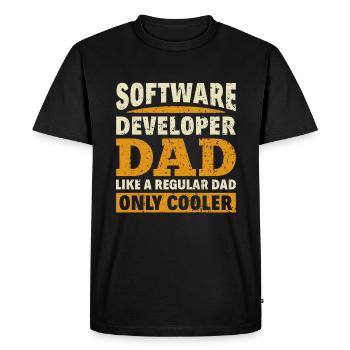 Software Developer Dad - Software Programmer - Men's Premium Organic T-Shirt - black - Front - Nico (187cm)