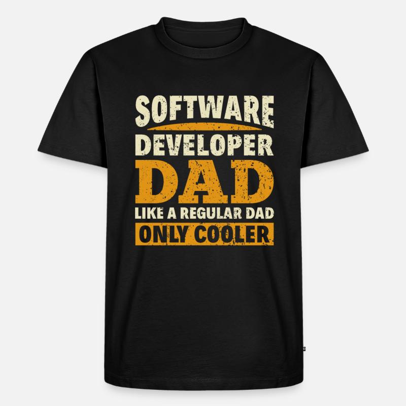 Software Developer Dad - Software Programmierer - Männer Premium Bio T-Shirt - Schwarz