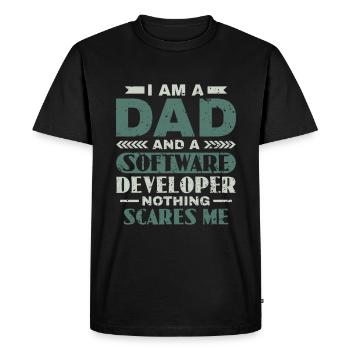Software Developer Dad - Software Programmer - Men's Premium Organic T-Shirt - black - Front - Nico (187cm)
