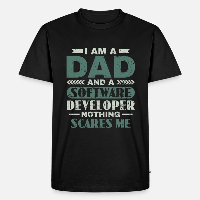 Software Developer Dad - Software Programmierer - Männer Premium Bio T-Shirt - Schwarz