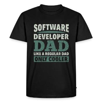 Software Developer Dad - Software Programmer - Men's Premium Organic T-Shirt - black - Front - Nico (187cm)