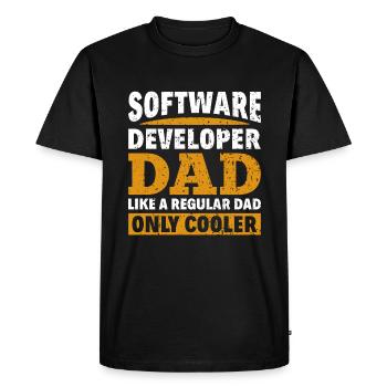 Software Developer Dad - Software Programmer - Men's Premium Organic T-Shirt - black - Front - Nico (187cm)