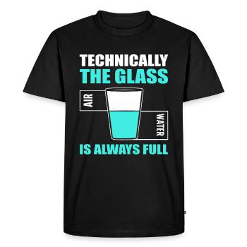Technically The Glass Is Always Full Biochemist - Men's Premium Organic T-Shirt - black - Front - Nico (187cm)