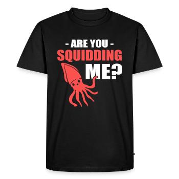 Are You Squidding Me? Fisherman - Men's Premium Organic T-Shirt - black - Front - Nico (187cm)