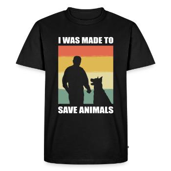 I Was Made To Save Animals Veterinarian - Men's Premium Organic T-Shirt - black - Front - Nico (187cm)