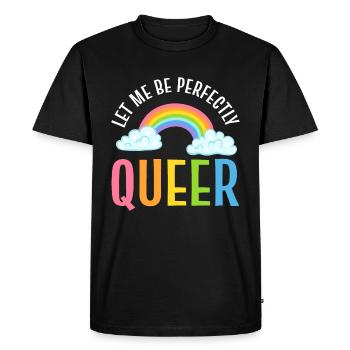 Laissez-moi être parfaitement queer - T-shirt Premium bio Homme - noir - Devant - Nico (187cm)