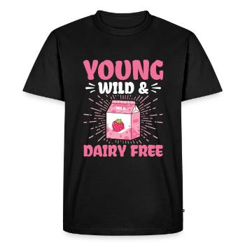 Jung Wild & Lactose-free - Intolerance to milk - Men's Premium Organic T-Shirt - black - Front - Nico (187cm)