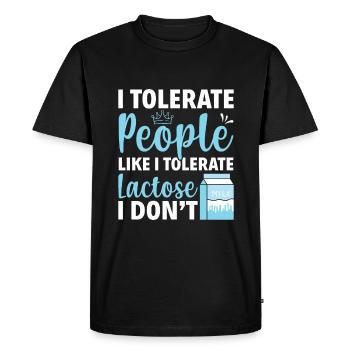 Lactose intolerance - intolerance milk cheese - Men's Premium Organic T-Shirt - black - Front - Nico (187cm)