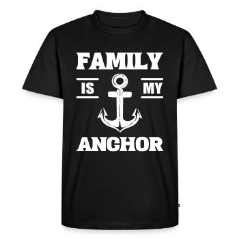 La famille est mon ancre Kapitän zur See - T-shirt Premium bio Homme - noir - Devant - Nico (187cm)