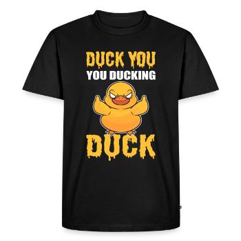 Esquivez-vous! Vous esquivez la volaille de canard - T-shirt Premium bio Homme - noir - Devant - Nico (187cm)