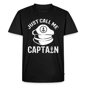 Just Call Me Captain Kapitän zur See - Men's Premium Organic T-Shirt - black - Front - Nico (187cm)