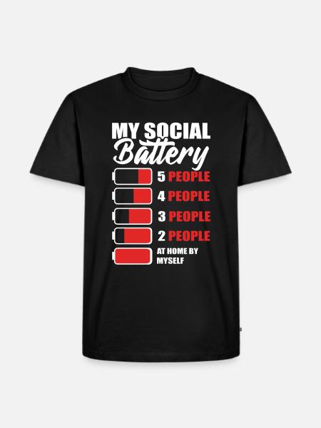 My Social Battery Maverick - Men's Premium Organic T-Shirt - black