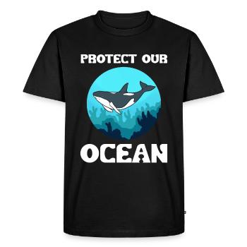 Protégeons nos écologistes marins océaniques - T-shirt Premium bio Homme - noir - Devant - Nico (187cm)