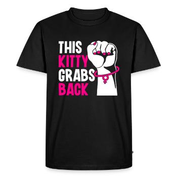 This Kitty Grabs Back - Activisme féministe - T-shirt Premium bio Homme - noir - Devant - Nico (187cm)