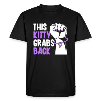 This Kitty Grabs Back - Activisme féministe - T-shirt Premium bio Homme - noir - Devant - Nico (187cm)