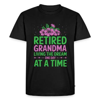 Grand-mère retraitée Pension de retraite Grand-mère Reti - T-shirt Premium bio Homme - noir - Devant - Nico (187cm)