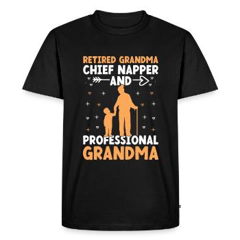 Grand-mère retraitée Pension de retraite Grand-mère Reti - T-shirt Premium bio Homme - noir - Devant - Nico (187cm)
