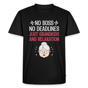 Grand-mère retraitée Pension de retraite Grand-mère Reti - T-shirt Premium bio Homme - noir - Devant - Nico (187cm)