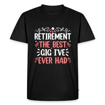 Grand-mère retraitée Pension de retraite Grand-mère Reti - T-shirt Premium bio Homme - noir - Devant - Nico (187cm)
